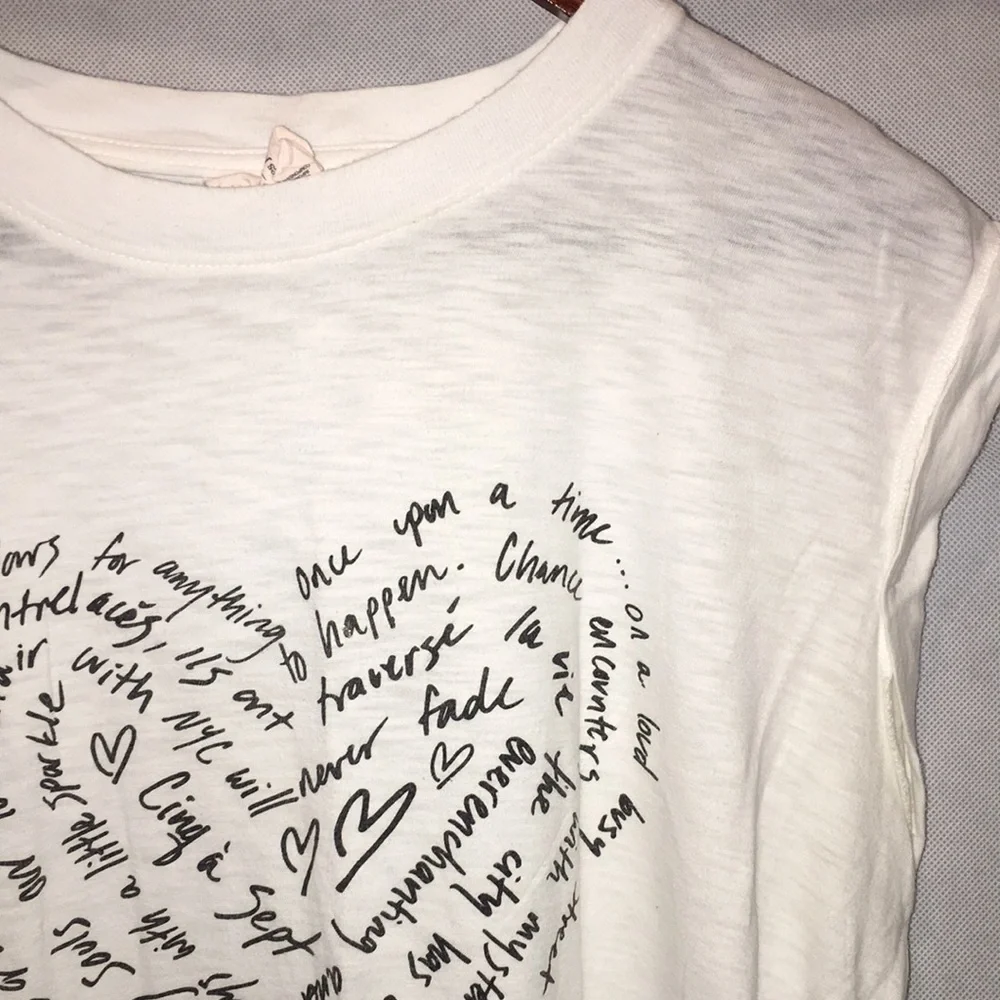 Cinq A Sept Sleeveless Top With Heart Shaped Typography | Size S - Picture 3 of 5